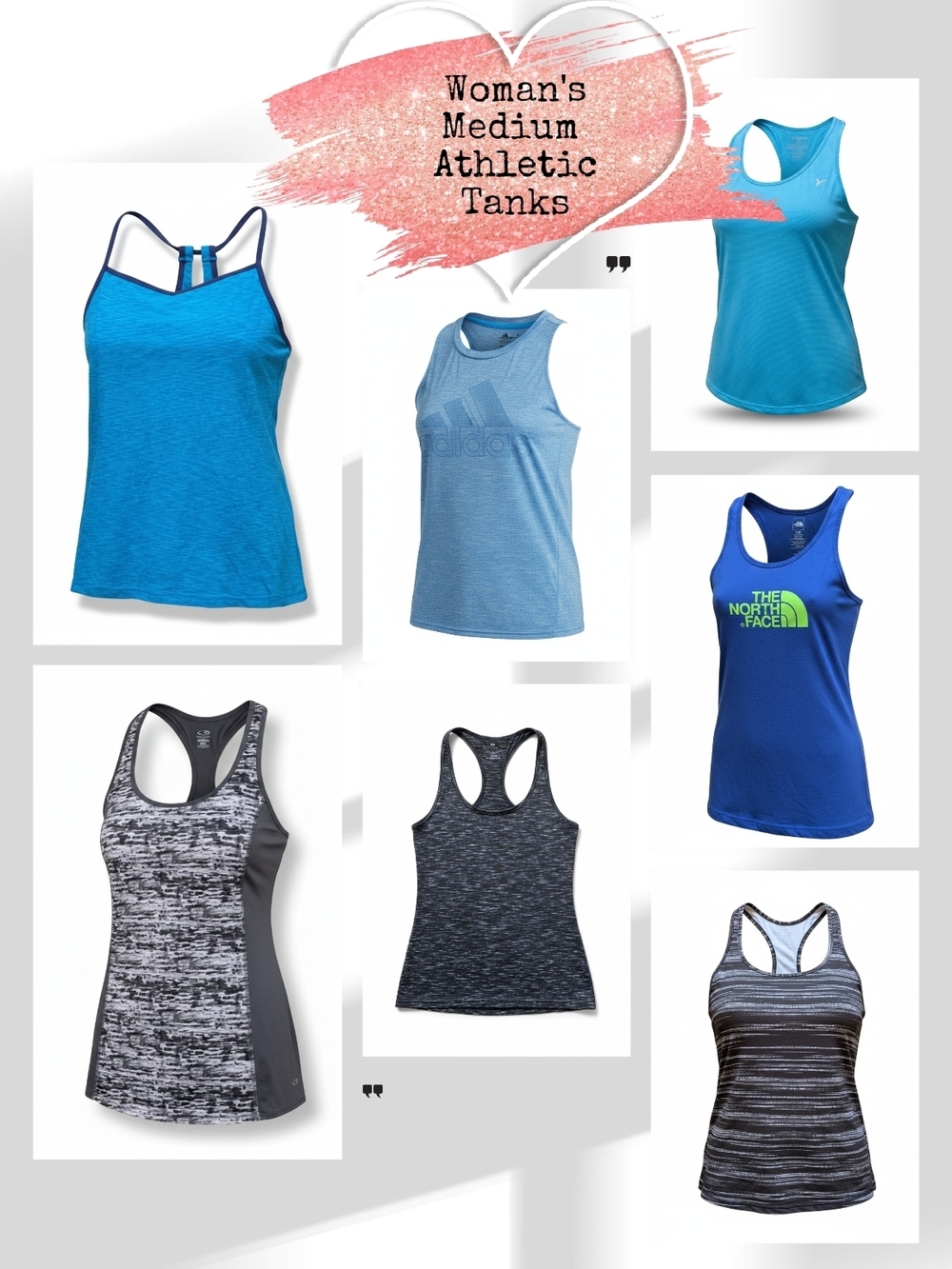 Assorted Women's Athletic Tank Tops - Blue & Black Styles